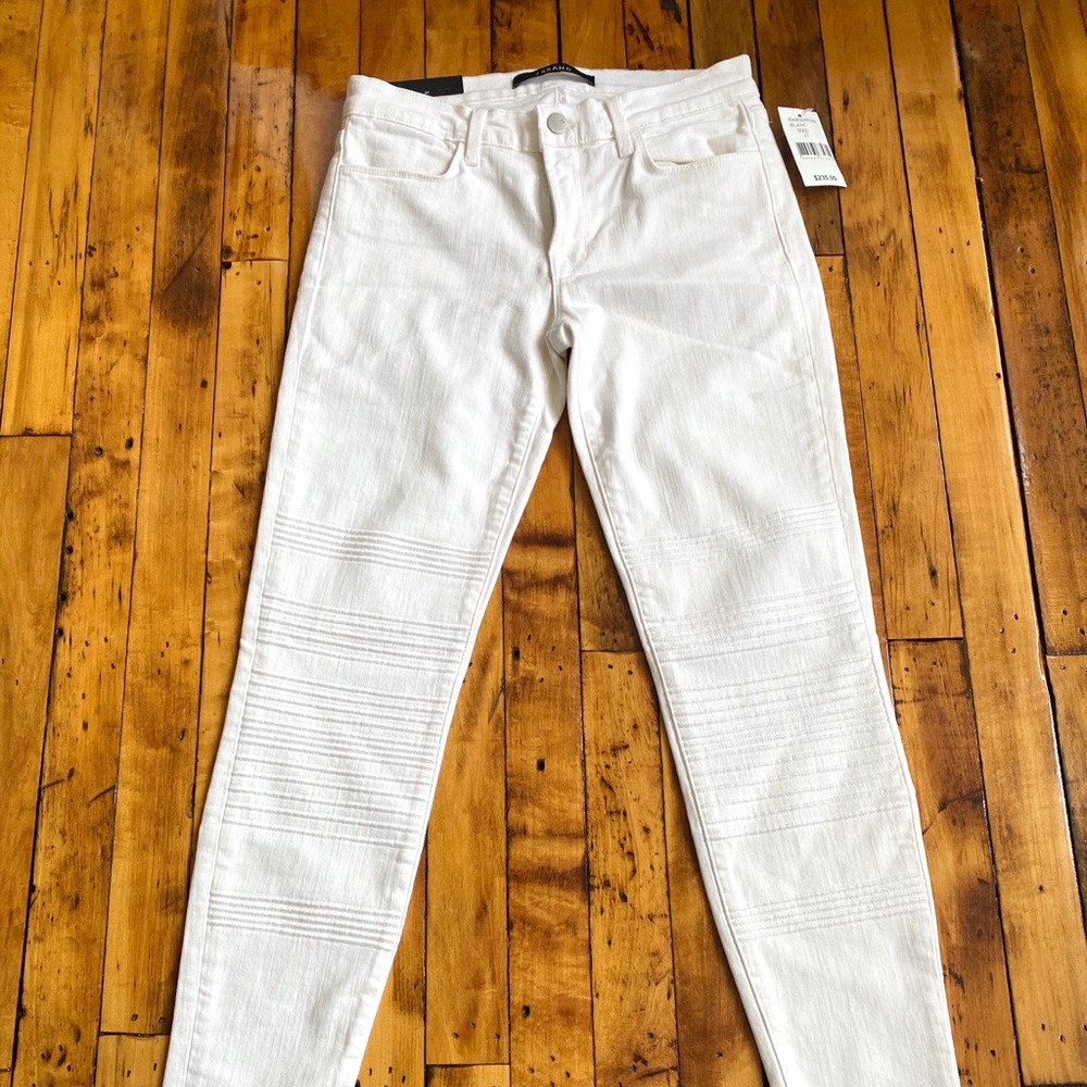 White J Brand skinny “moto” jeans